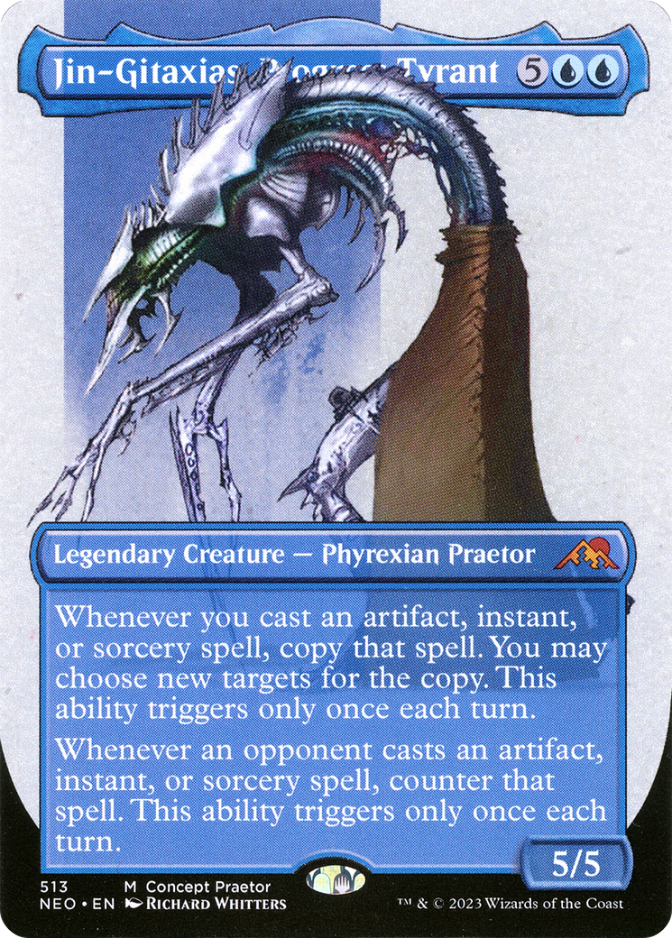 Jin-Gitaxias, Progress Tyrant (Borderless Concept Praetors) [Phyrexia: All Will Be One] | Boutique FDB TCG