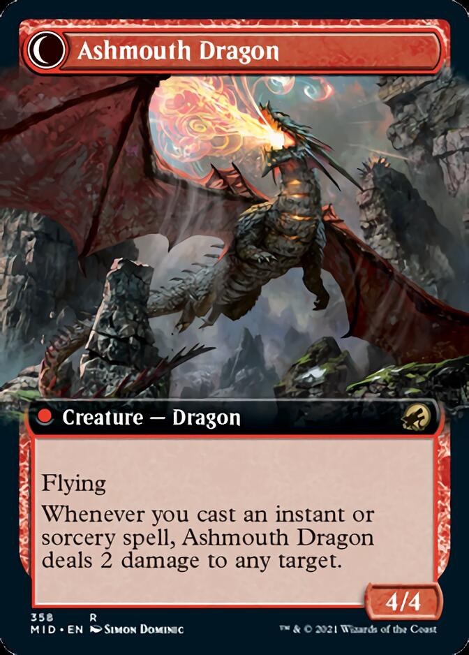 Smoldering Egg // Ashmouth Dragon (Extended Art) [Innistrad: Midnight Hunt] | Boutique FDB TCG