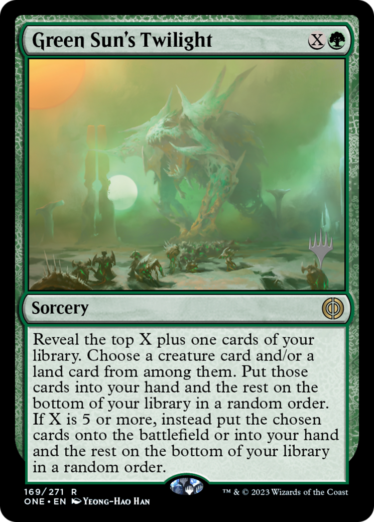 Green Sun's Twilight (Promo Pack) [Phyrexia: All Will Be One Promos] | Boutique FDB TCG