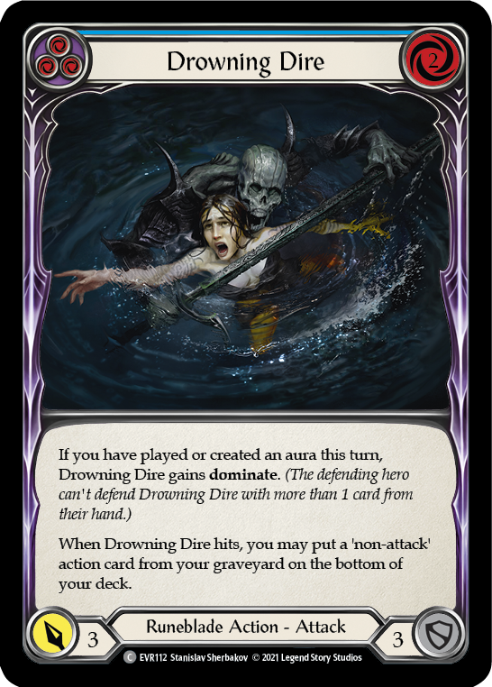 Drowning Dire (Blue) [EVR112] (Everfest)  1st Edition Rainbow Foil | Boutique FDB TCG