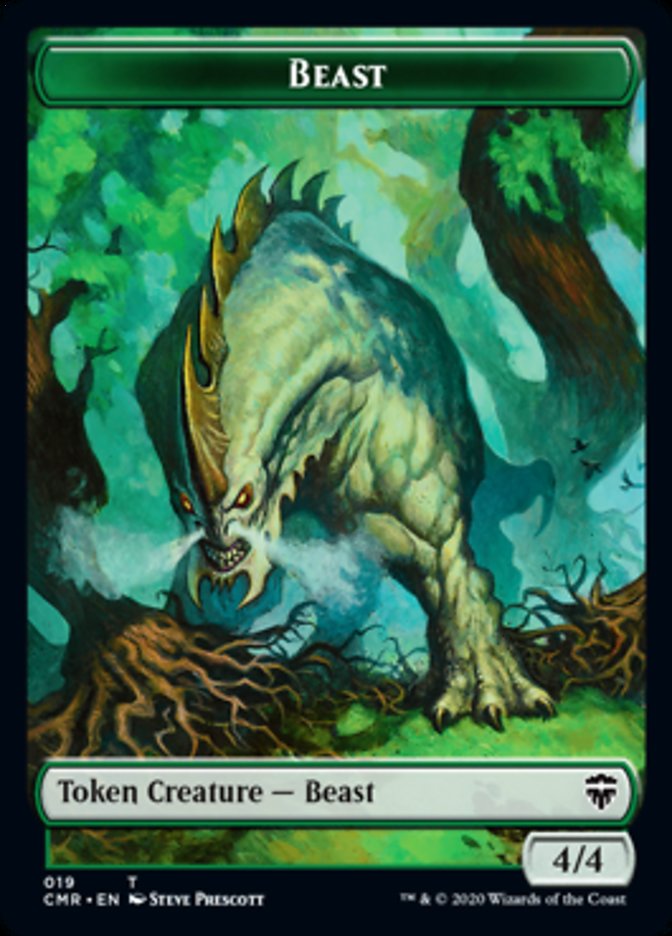 Beast (19) // Elephant Double-Sided Token [Commander Legends Tokens] | Boutique FDB TCG