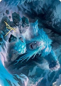 Icehide Troll Art Card (Gold-Stamped Signature) [Kaldheim Art Series] | Boutique FDB TCG