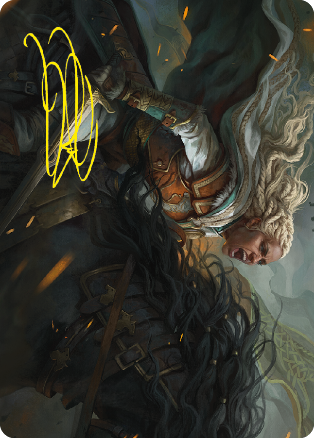 Eowyn, Fearless Knight Art Card (Gold-Stamped Signature) [The Lord of the Rings: Tales of Middle-earth Art Series] | Boutique FDB TCG