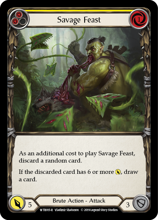 Savage Feast (Yellow) [WTR015-R] (Welcome to Rathe)  Alpha Print Rainbow Foil | Boutique FDB TCG