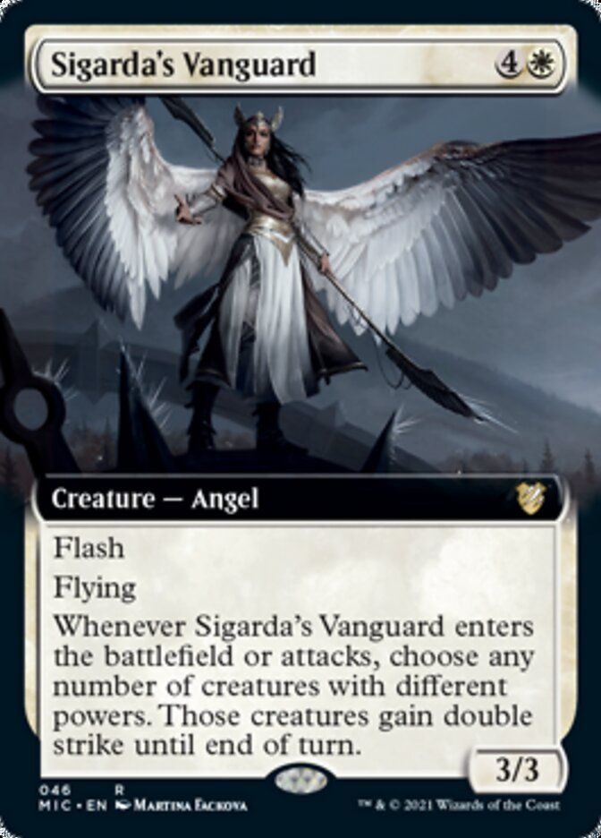 Sigarda's Vanguard (Extended Art) [Innistrad: Midnight Hunt Commander] | Boutique FDB TCG