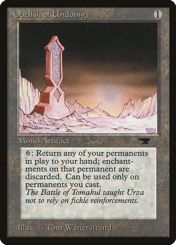 Obelisk of Undoing [Antiquities] | Boutique FDB TCG