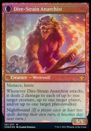 Volatile Arsonist // Dire-Strain Anarchist [Innistrad: Crimson Vow Prerelease Promos] | Boutique FDB TCG