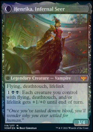 Henrika Domnathi // Henrika, Infernal Seer [Innistrad: Crimson Vow Prerelease Promos] | Boutique FDB TCG