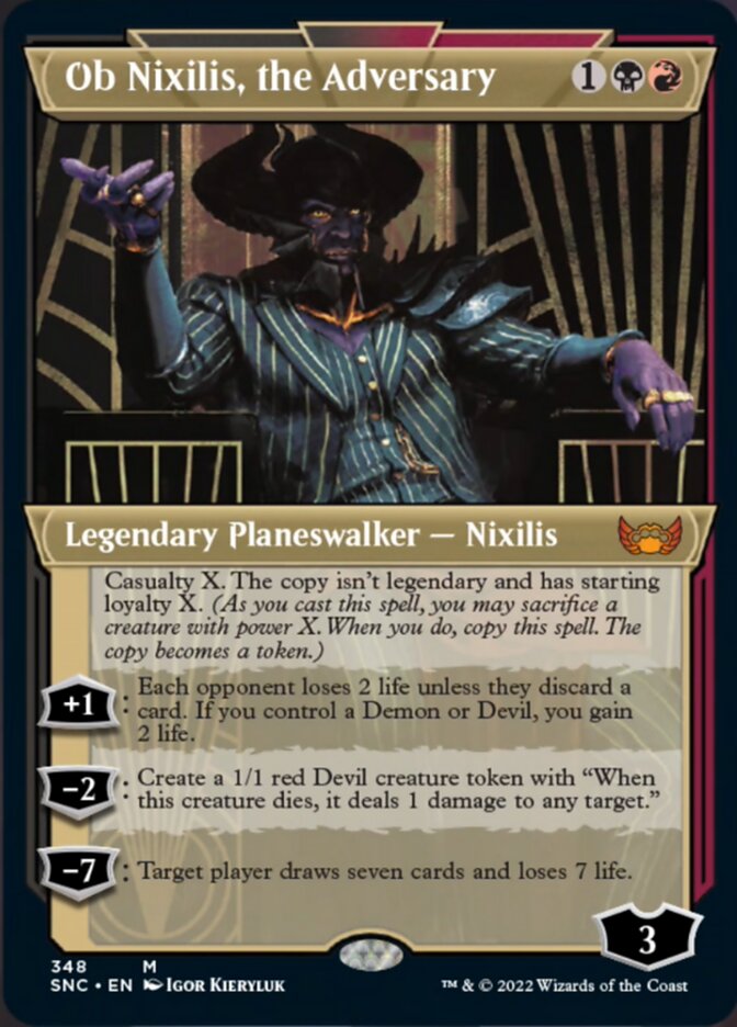 Ob Nixilis, the Adversary (Showcase Art Deco) [Streets of New Capenna] | Boutique FDB TCG