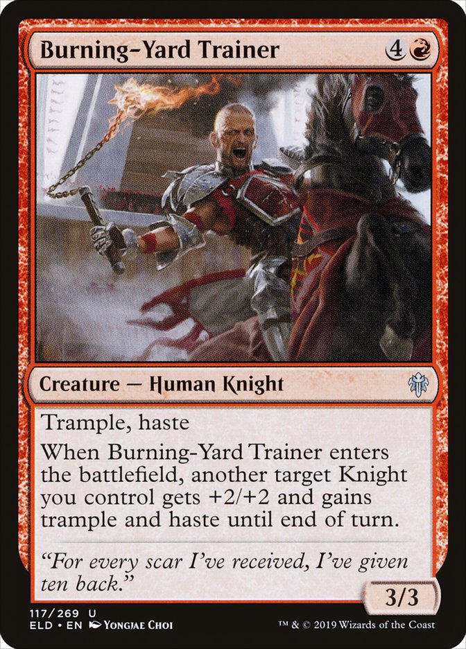 Burning-Yard Trainer [Throne of Eldraine] | Boutique FDB TCG
