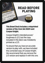 Corpse Knight Reminder Card (Knights' Charge Brawl Deck) [Core Set 2020 Tokens] | Boutique FDB TCG