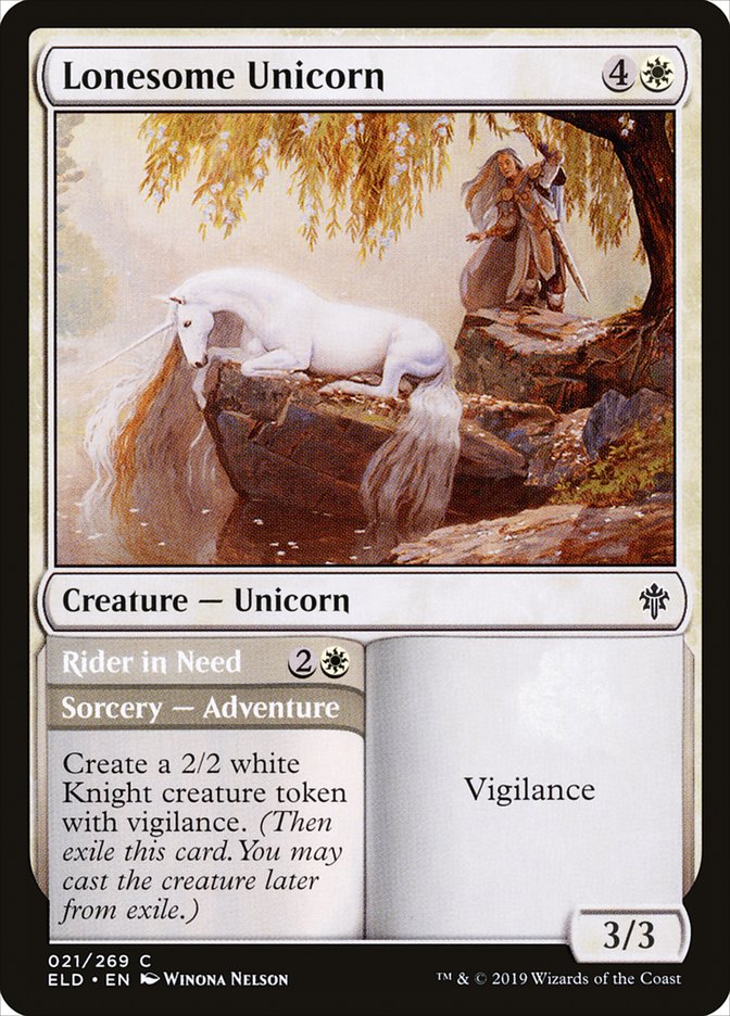 Lonesome Unicorn // Rider in Need [Throne of Eldraine] | Boutique FDB TCG