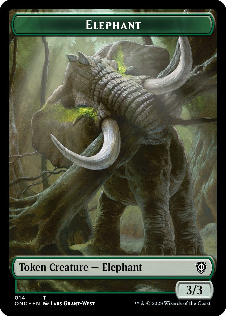 Human Soldier // Elephant Double-Sided Token [Phyrexia: All Will Be One Commander Tokens] | Boutique FDB TCG