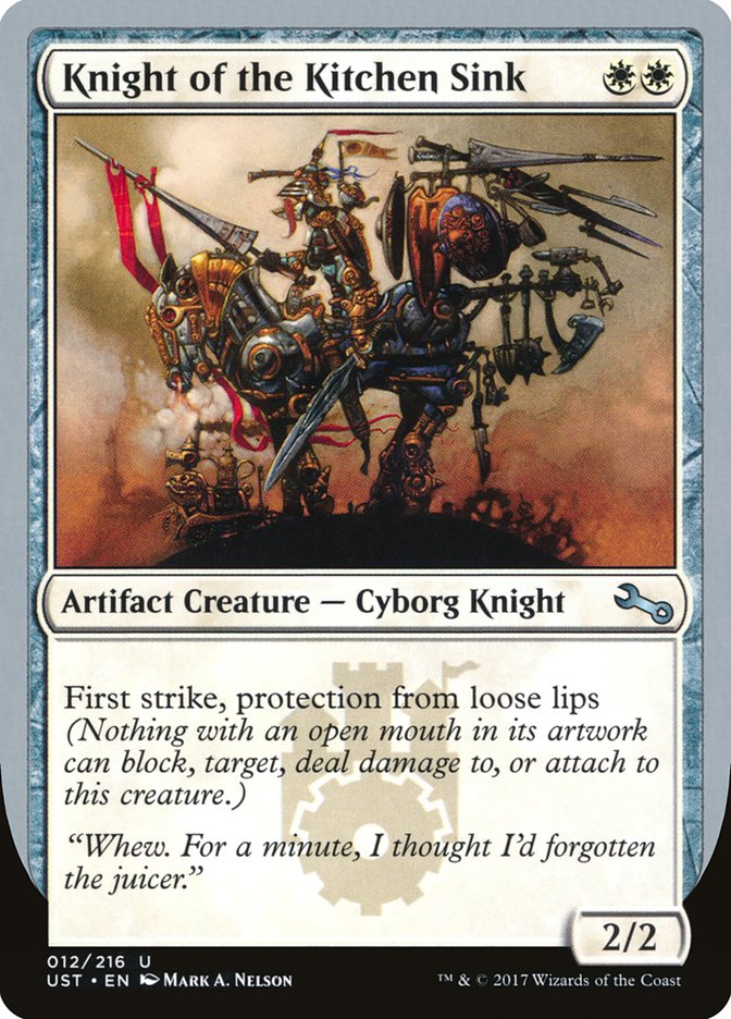 Knight of the Kitchen Sink ("protection from loose lips") [Unstable] | Boutique FDB TCG