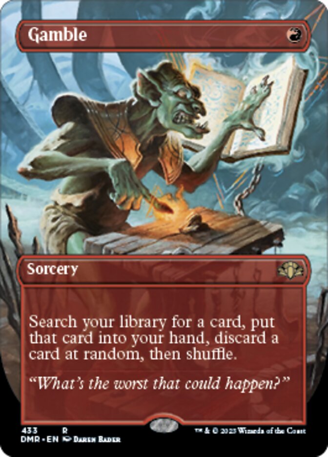 Gamble (Borderless Alternate Art) [Dominaria Remastered] | Boutique FDB TCG
