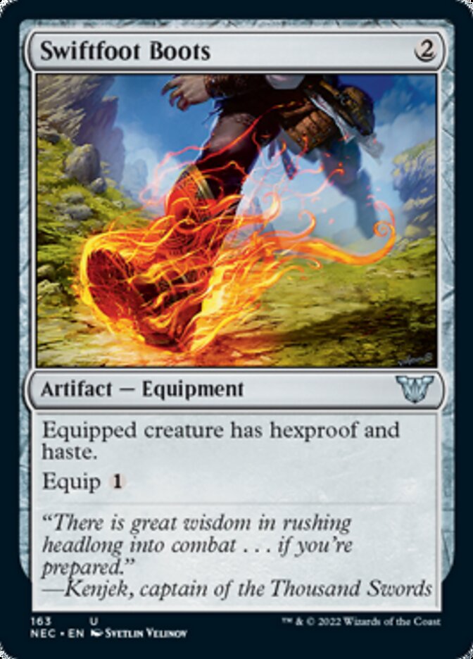 Swiftfoot Boots [Kamigawa: Neon Dynasty Commander] | Boutique FDB TCG