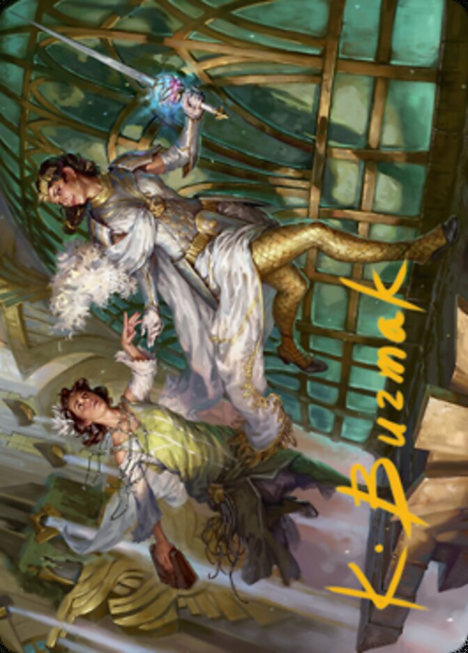 Daring Escape Art Card (Gold-Stamped Signature) [Streets of New Capenna Art Series] | Boutique FDB TCG