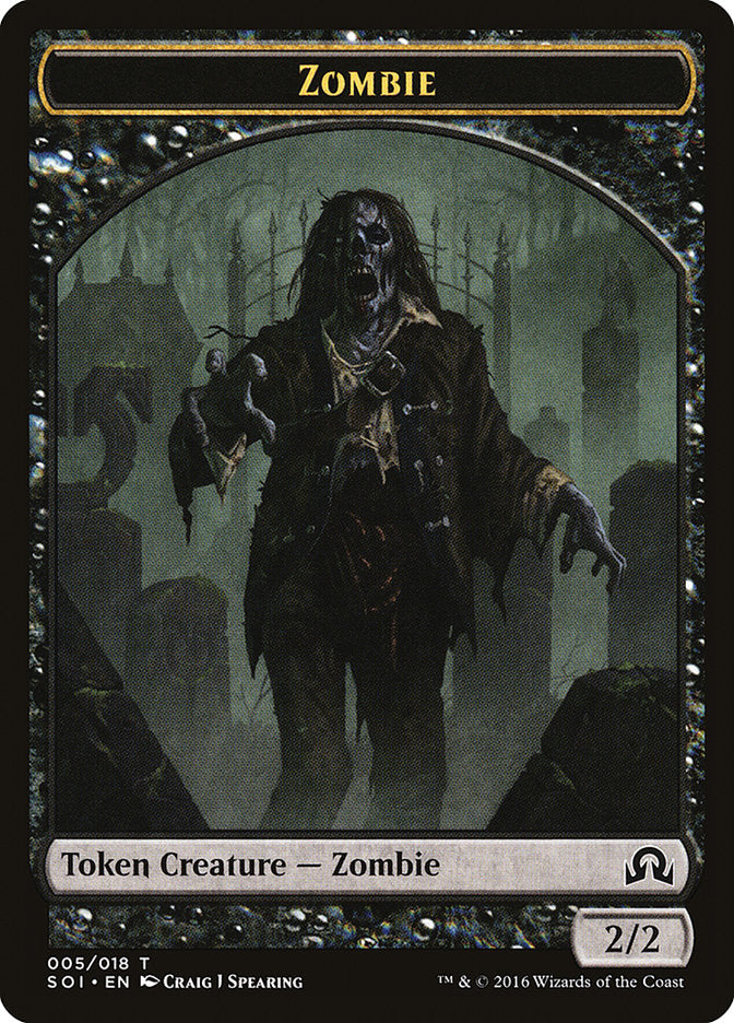 Zombie Token [Shadows over Innistrad Tokens] | Boutique FDB TCG