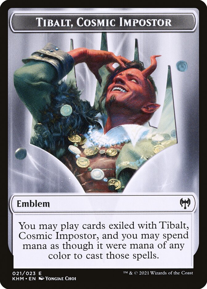 Human Warrior // Tibalt, Cosmic Impostor Emblem Double-Sided Token [Kaldheim Tokens] | Boutique FDB TCG