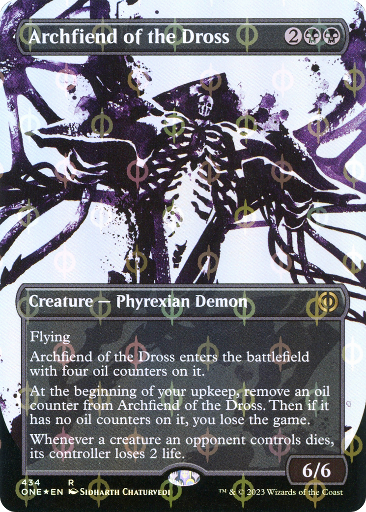 Archfiend of the Dross (Borderless Ichor Step-and-Compleat Foil) [Phyrexia: All Will Be One] | Boutique FDB TCG