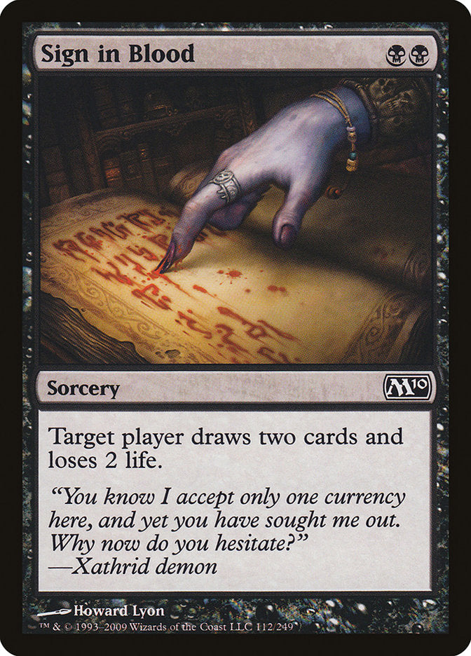 Sign in Blood [Magic 2010] | Boutique FDB TCG