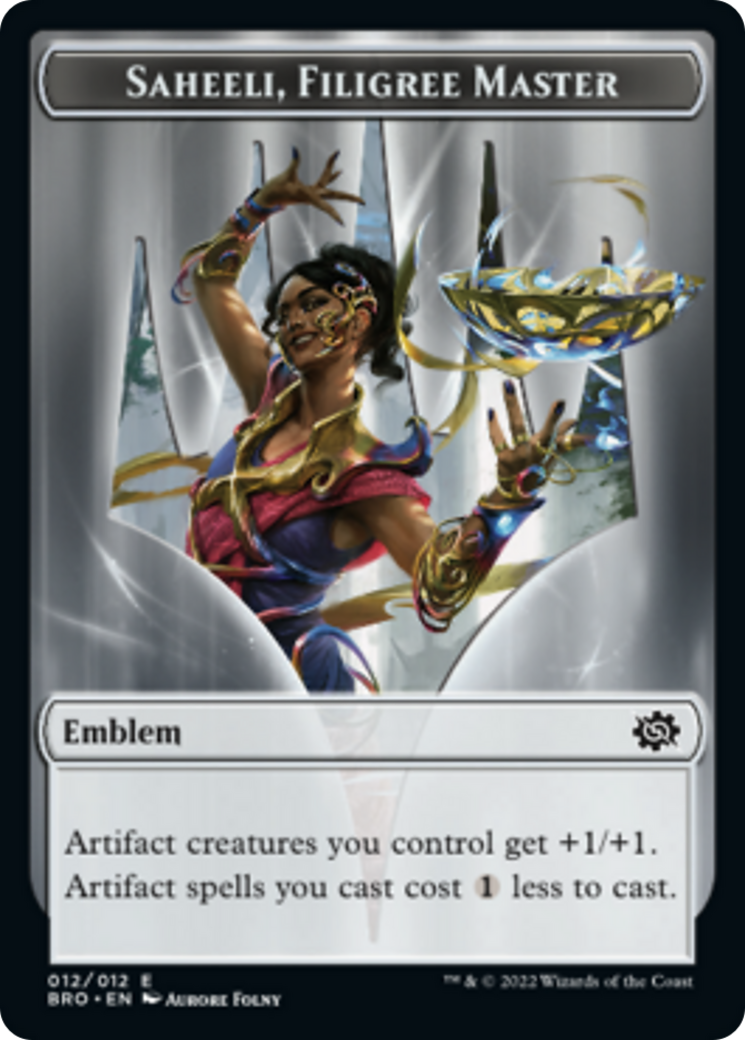 Saheeli, Filigree Master Emblem [The Brothers' War Tokens] | Boutique FDB TCG