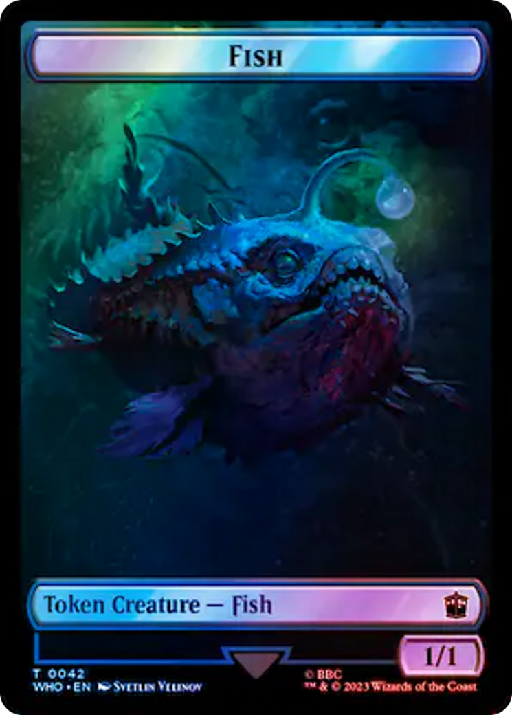 Fish // Alien Salamander Double-Sided Token (Surge Foil) [Doctor Who Tokens] | Boutique FDB TCG